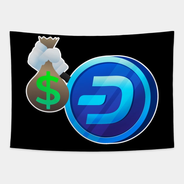 Dash Digital Cash - Dashy Money Bag Tapestry by dash