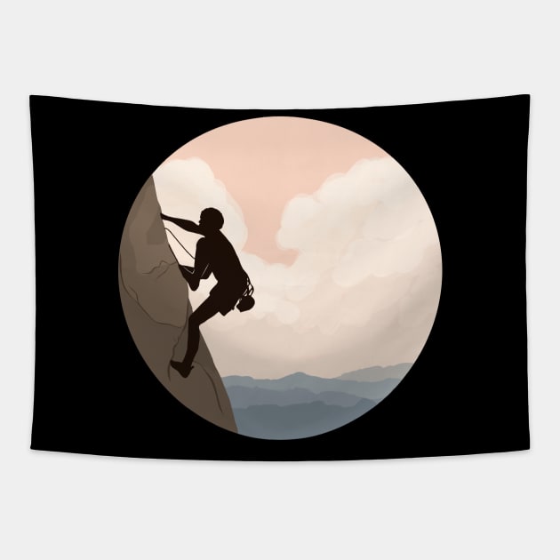 Outdoor Speed Sport Free Alpine Climber Climbing Tapestry by GraphicsLab