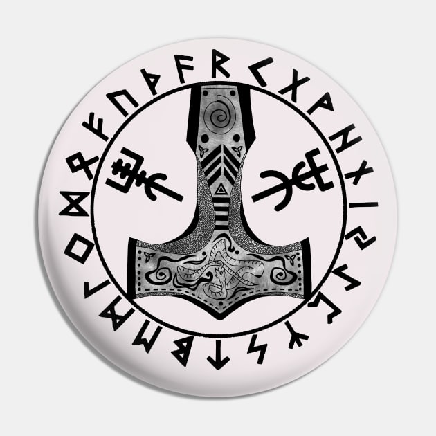 Thor's hammer , Viking runes. Pin by Bird