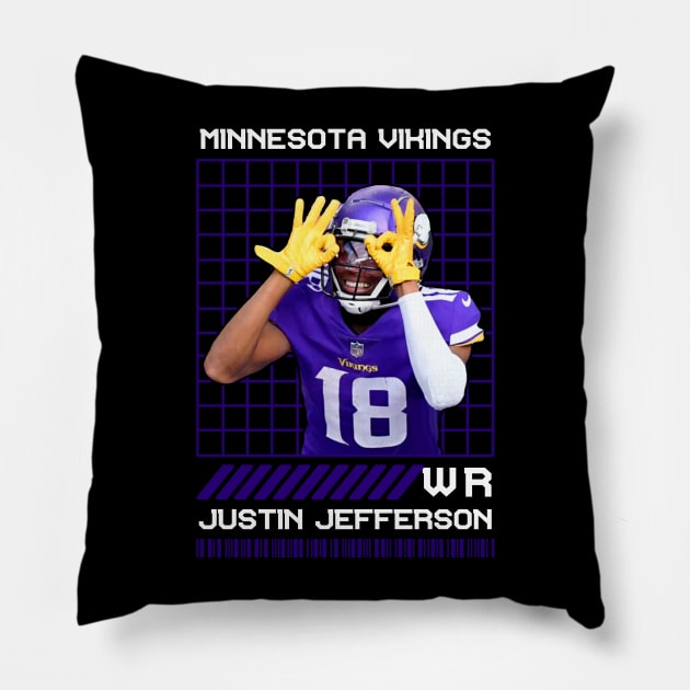 JUSTIN JEFFERSON - WR - MINNESOTA VIKINGS Pillow by Mudahan Muncul 2022