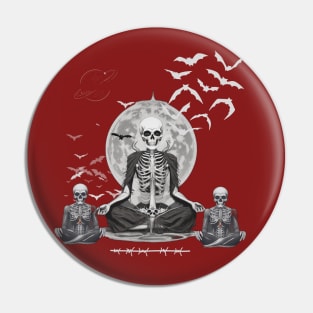 Meditating Skeleton Pin