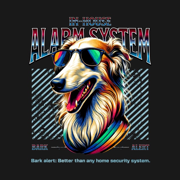 Bark Alert Borzoi Dog by Miami Neon Designs