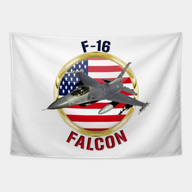 F-16 Fighting Falcon USA Tapestry by MilMerchant