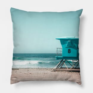 Oceanside California Lifeguard Tower Photo V3 Pillow