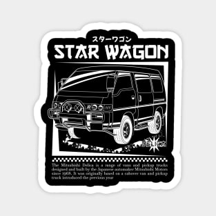 Jdm white print delica advanture Magnet