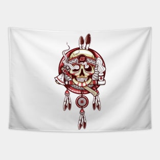 Native American BASSic Skull Tapestry