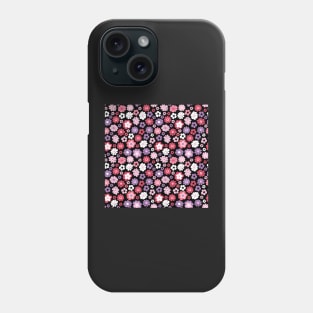 BLACK PINK PURPLE RETRO FLORAL FLOWERS VINTAGE Phone Case