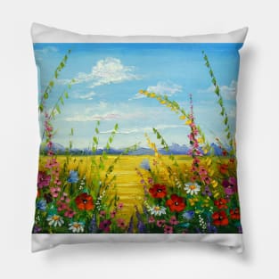 Flowers in the field Pillow