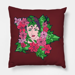 Flower Star Girl Pillow