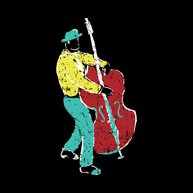 Acoustic Bass Musician Paint Style by jazzworldquest