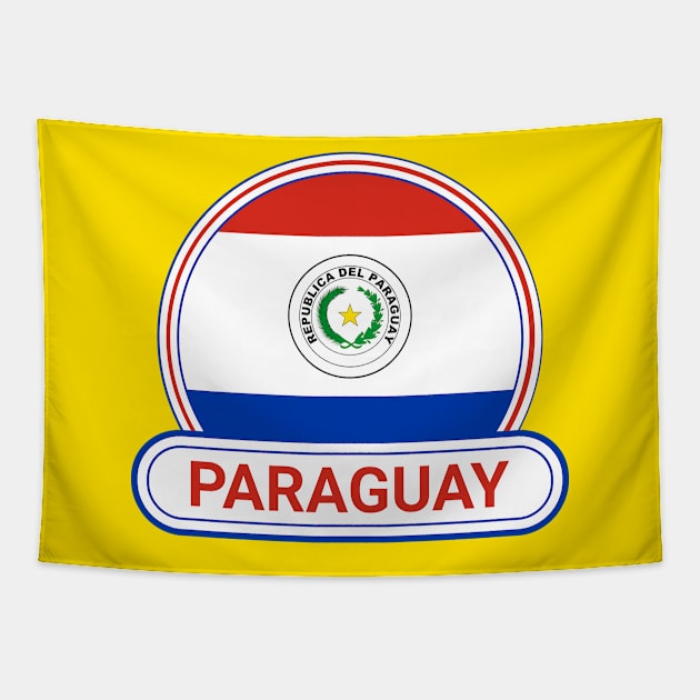 Paraguay Country Badge - Paraguay Flag Tapestry by Yesteeyear