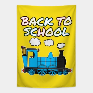 Back To School Steam Train (Blue) Tapestry