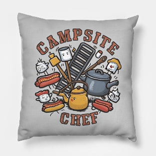 Campsite Chef Funny Camping and Hiking Pillow