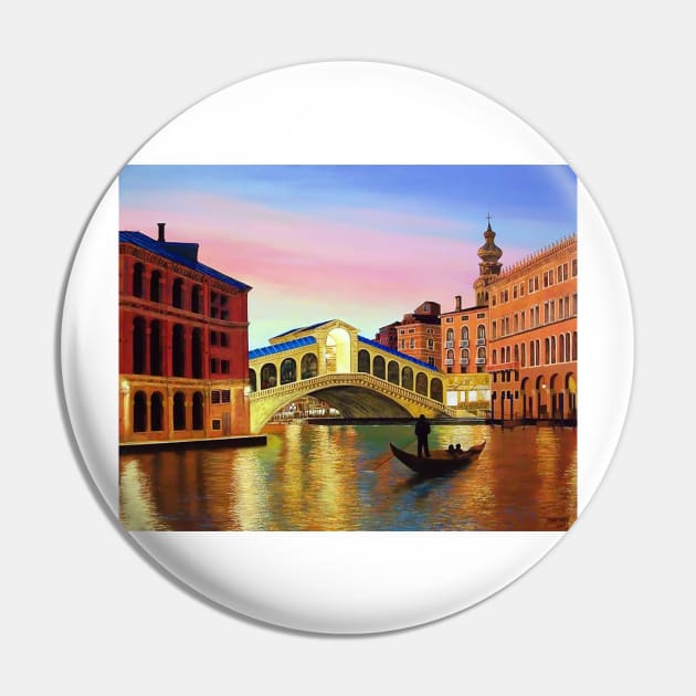 Rialto Bridge on the Grand Canal Pin by terryhuey