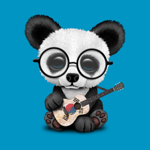 Baby Panda Playing South Korean Flag Guitar by jeffbartels