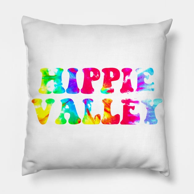 Hippie Valley Rainbow Tie Dye Pillow by lolosenese