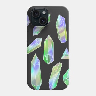 Iridescent crystals green-purple Phone Case