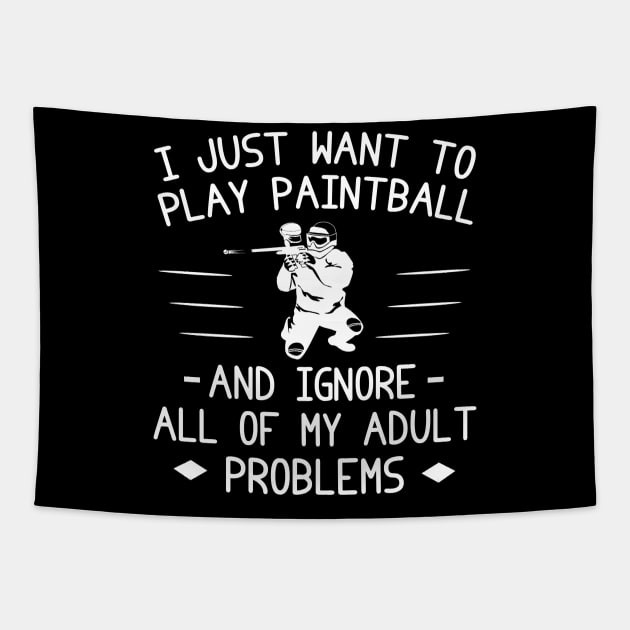 Splatter Stress Away! Funny Paintball Tee & Hoodie Tapestry by MKGift