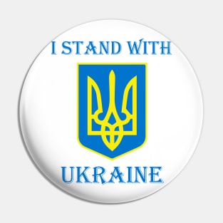 I Stand with UKRAINE Tryzub symbol design Pin