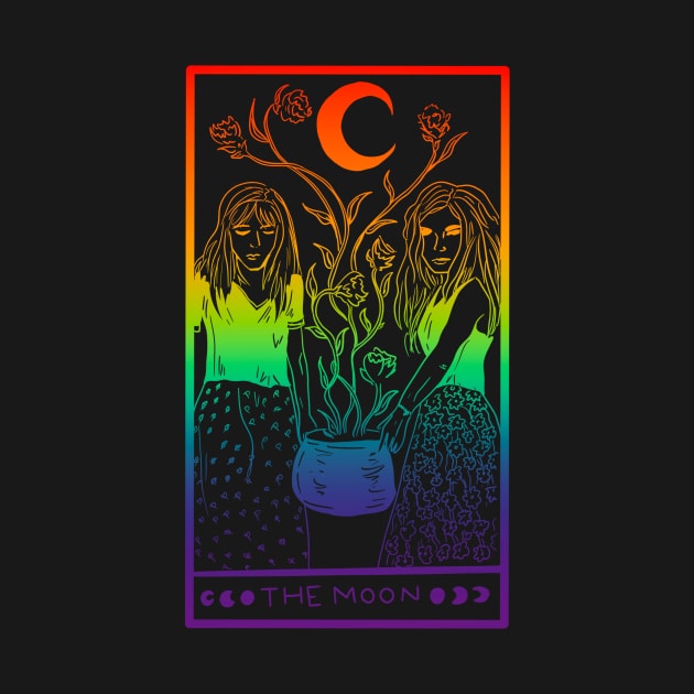 Midnight Margarita Moon - rainbow tarot card gay pride by TheDoodlemancer