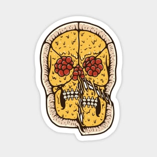 Pizza Food Skull Horror Magnet