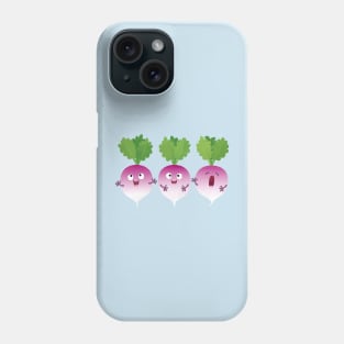 Cute turnip vegetable trio singing cartoon Phone Case