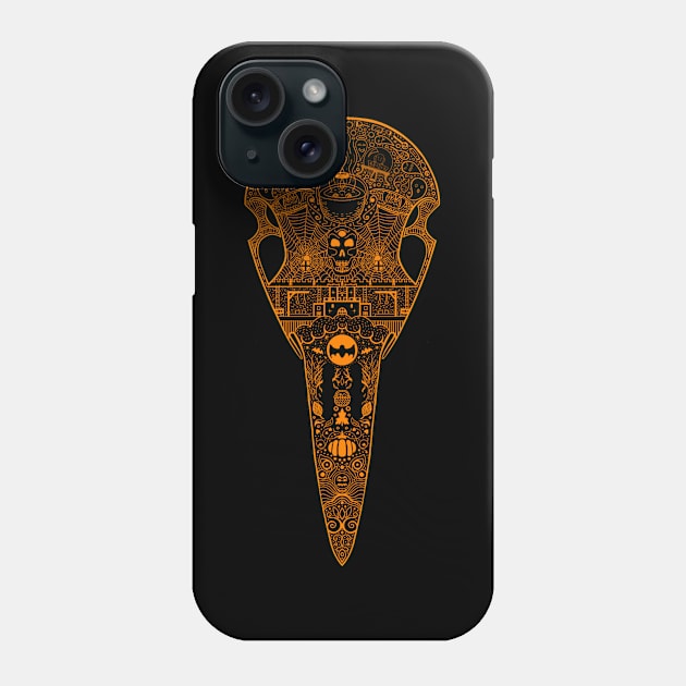 Raven Skull - Happy Halloween Phone Case by A Rickety Ninja