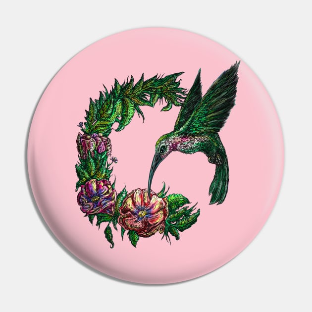 Hummingbird Pin by k33nArt