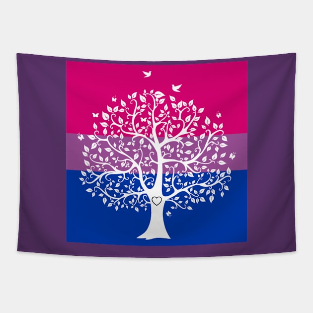 GGA Logo with Bi-Pride Flag Tapestry by Grace's Grove Audio