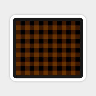 Brown And Black Check Pattern Magnet