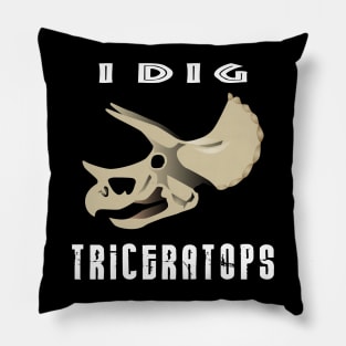 I Dig Triceratops Dinosaur Design Pillow