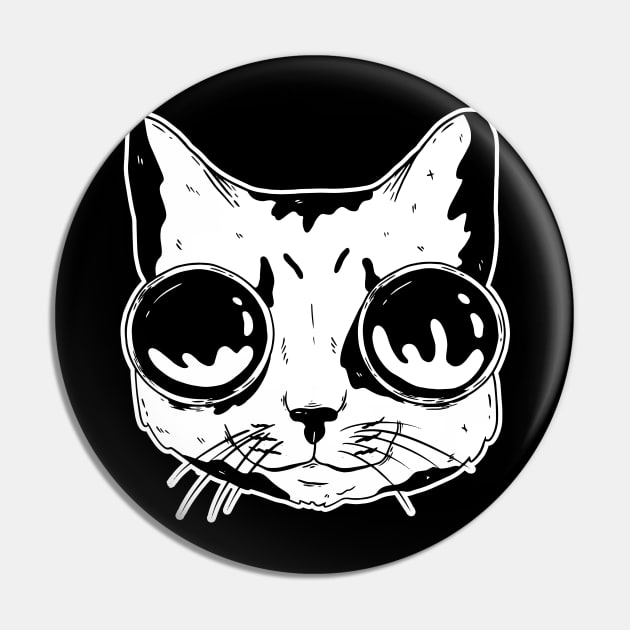 Cat with goggles Pin by LR_Collections