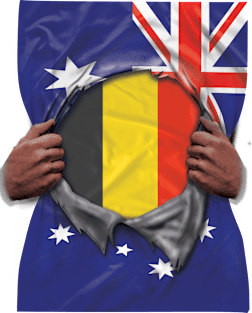 Belgium Flag Australian Flag Ripped - Gift for Belgian From Belgium Magnet