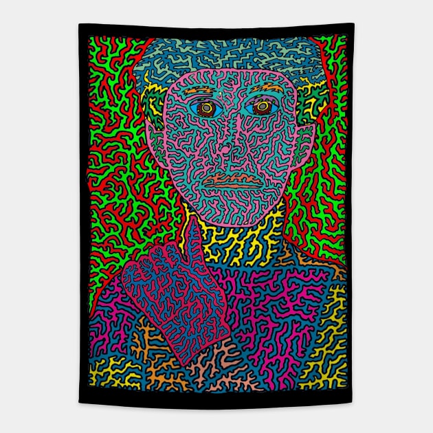 Andy Warhol Portrait - Pop Art Style Tapestry by NightserFineArts