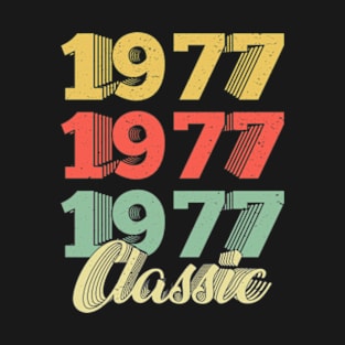 Vintage Retro 1977 43Years Old 43th Birthday Gift T-Shirt