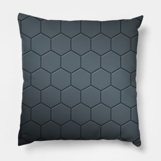 Silver Matte Honeycomb Hexagon Pattern Pillow