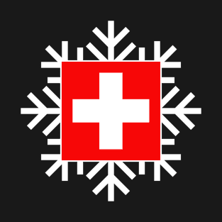 Swiss Flag Snowflake T-Shirt