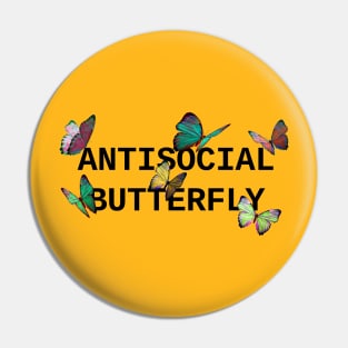 ANTISOCIAL BUTTERFLY Rainbow Black Pin
