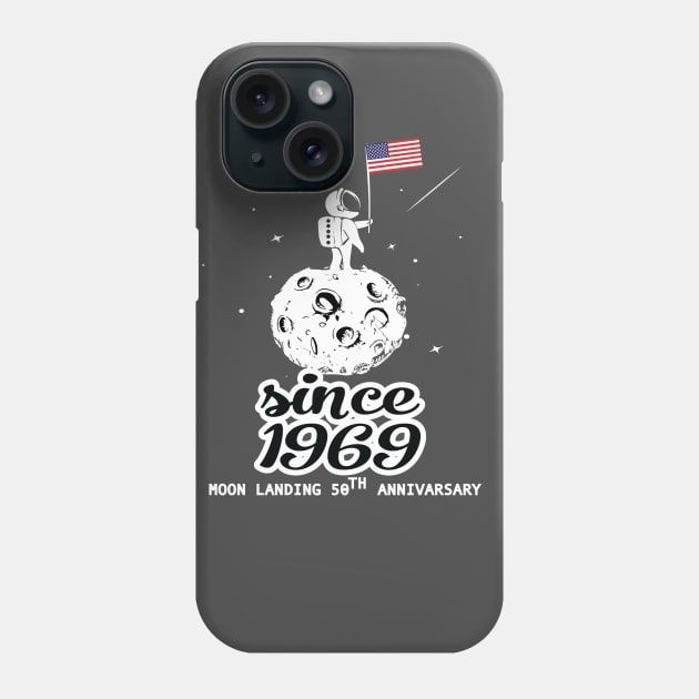 Apollo 11 50th Anniversary TShirt, Apollo 11 Moon Landing 50th Anniversary T Shirt, 50th Anniversary Moon Landing Gift First Man on The Moon Phone Case by haniyuosof