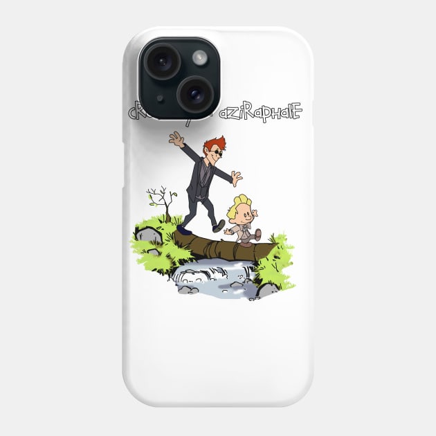 Good Omens with Calvin and Hobbes Phone Case by Zefkiel