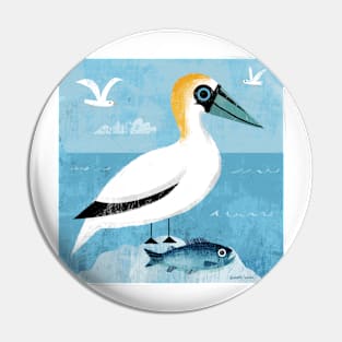 Gannet and fish Pin