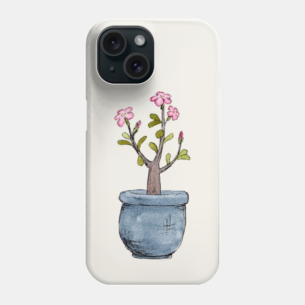 Desert Rose Potted Plant Phone Case by SRSigs