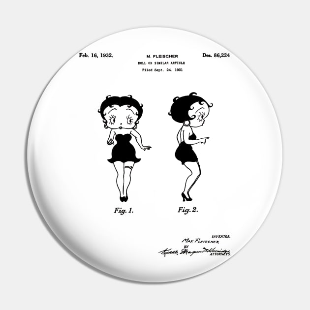 Betty Boop Patent Black Pin by Luve