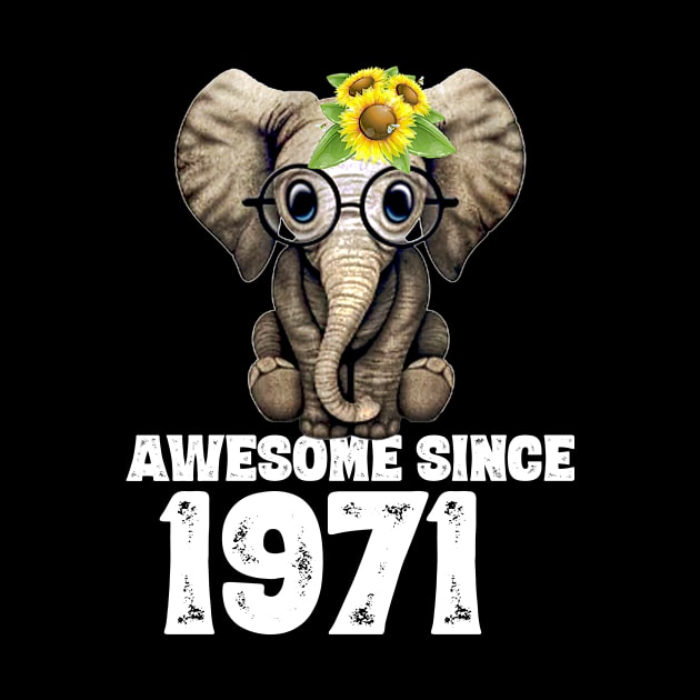 Awesome since 1971 49 Years Old Bday Gift 49th Birthday by DoorTees