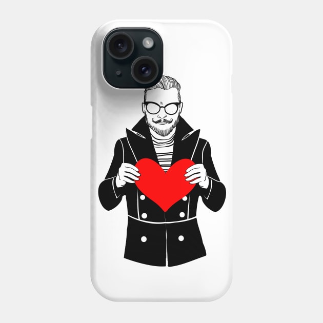 Brutal guy holding heart Phone Case by fears