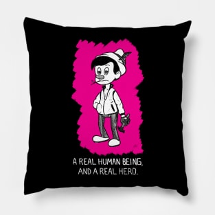 A Real Human Being (White Text) Pillow