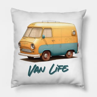 Van Life  / Faded Thrift Style Retro Design Pillow