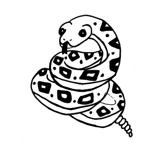 Inktober Snake - Small Design T-Shirt