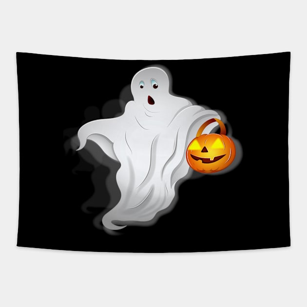 Ghost Pumpkin Tapestry by MACIBETTA