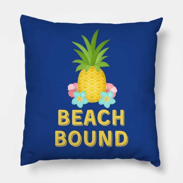 Beach Bound Pineapple Gift for Traveler Road Trip Tropical Island Pillow by InnerMagic